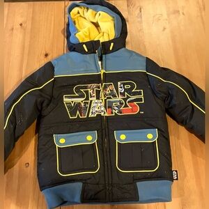 NWT Disney Store Star Wars Black and Blue Jacket with Yellow Trim size 4T